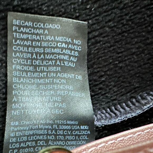 Chicos Womens Size 1 Small Open Front Waterfall Cardigan Gray Black Long Sleeve - Picture 7 of 10